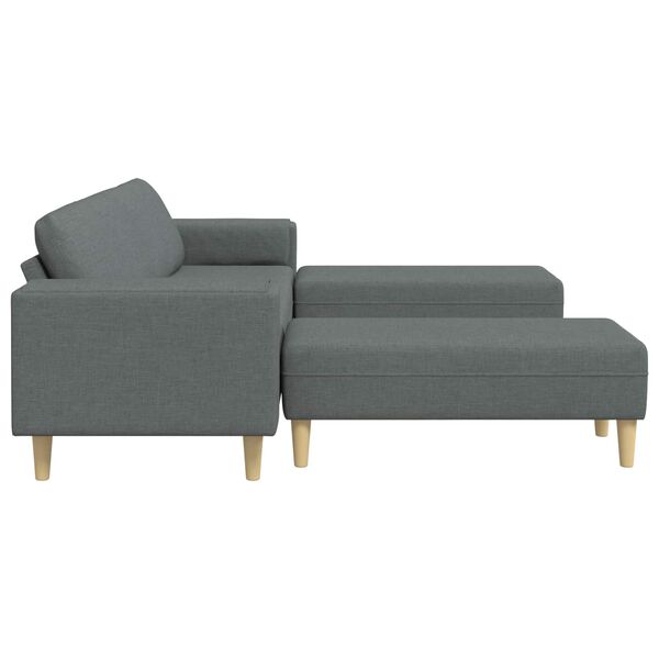 vidaXL Sofa Set Dark gray fabric
