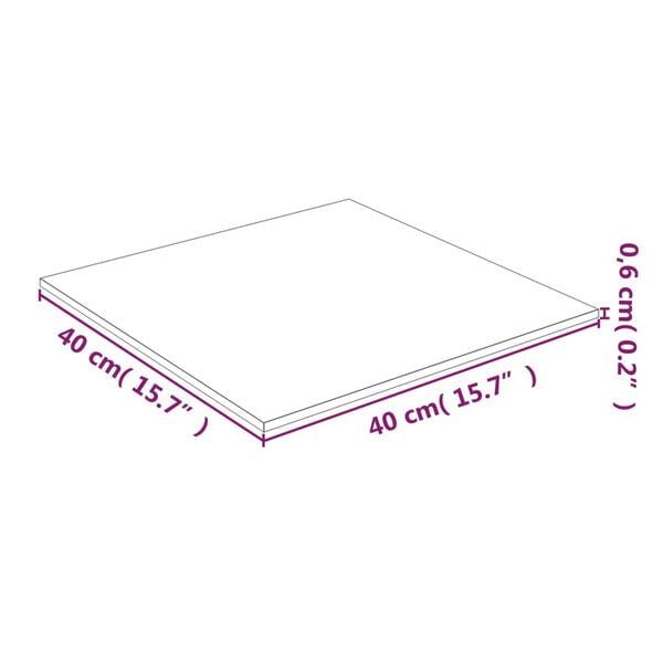 vidaXL Table Top Transparent Toughened Glass 15.7 in x 15.7 in Durable