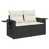 vidaXL Garden Sofa Set Black, Cream White PE Rattan Large Modular