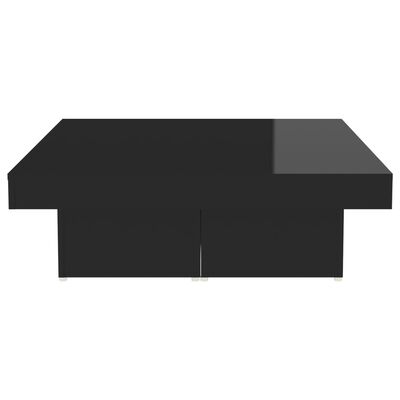 vidaXL Coffee Table High Gloss Black 35.4"x35.4"x11" Engineered Wood