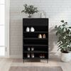 vidaXL Shoe Cabinet Black Engineered wood, iron, aluminum