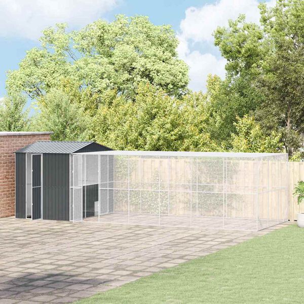 vidaXL Bird Cage with Storage Anthracite 332.68 x 119.69 x 97.24 in