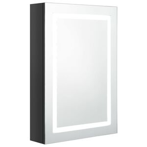 vidaXL Bathroom Cabinet Shining Black MDF with melamine finish, glass