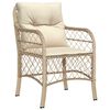 vidaXL Garden Dining Set with Cushion 7 pcs Beige Poly Rattan