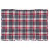 vidaXL Pallet Cushion Red Check Pattern 47.2"x31.5"x4.7" Fabric