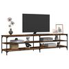 vidaXL TV Cabinet Smoked Oak 78.7x11.8x19.7" Engineered Wood and Metal