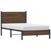 vidaXL Bed Frame Brown Oak Steel Twin Bed Frame Rectangular Modern