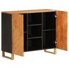 vidaXL Side Cabinet Brown and Black Solid Mango Wood, MDF, Iron Medium