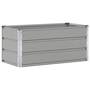 vidaXL Planter Light Grey 39.37 x 19.69 x 17.72 in Galvanised Steel
