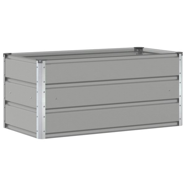 vidaXL Planter Light Grey 39.37 x 19.69 x 17.72 in Galvanised Steel