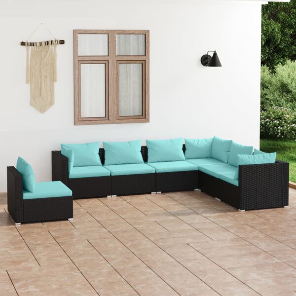 vidaXL Garden Lounge Set Black