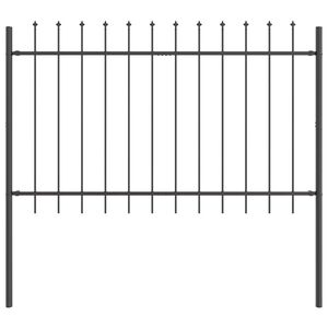 vidaXL Garden Fence Grey 5.58 x 2.62 ft Powder-coated Steel