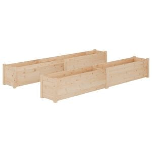 vidaXL Planter Set of 2 Natural pine wood Solid pinewood Large Durable