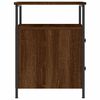 vidaXL Bedside Cabinet Set of 2 Brown Oak Engineered Wood, Iron Compact