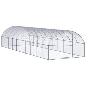 vidaXL Chicken Coop Silver Galvanized steel Large Tough Chicken Coop