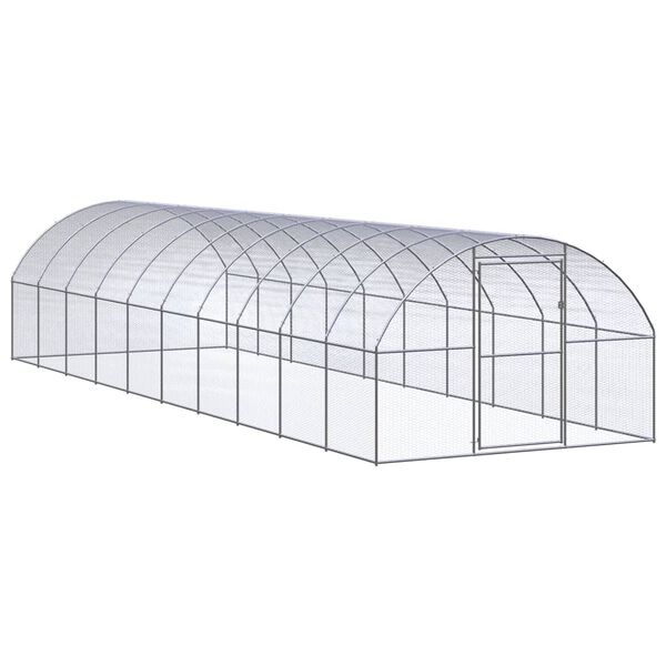 vidaXL Chicken Coop Silver Galvanized steel Large Tough Chicken Coop