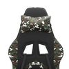 vidaXL Gaming Chair with Footrest Black and Camouflage Faux Leather
