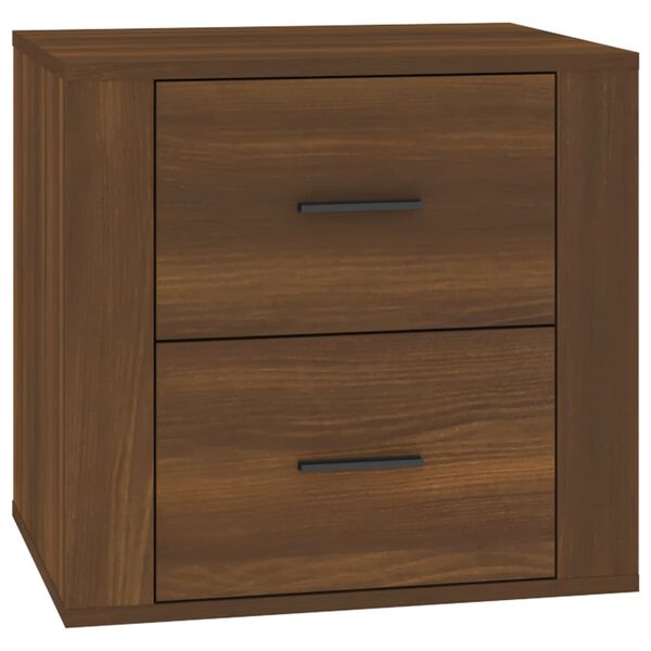 vidaXL Bedside Cabinet Brown Oak Engineered Wood Bedside Cabinet