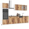 vidaXL Kitchen Cabinet Set Old wood Engineered wood, Glass Large