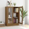 vidaXL Vitrine Cabinet Brown Oak Engineered wood 45.3 in high