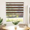 vidaXL Zebra Blind Brown 100% Polyester; Aluminum top rail 39.4 x 59.1 in