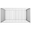 vidaXL Dog Kennel Silver Steel 78.7x78.7x39.4 in Durable Dog Kennel