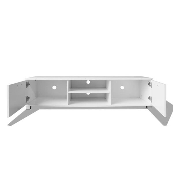 vidaXL TV Stand High-gloss white Engineered wood, MDF Medium TV Cabinet