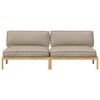 vidaXL Sofa Set with Cushion Plain 2 pcs Taupe Solid Acacia Wood