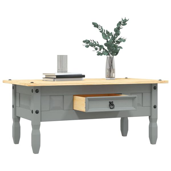 vidaXL Coffee Table Grey body and brown top Solid pinewood