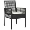 vidaXL Garden Dining Set 5 pcs Black Poly Rattan