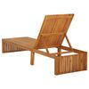 vidaXL Sun Lounger Natural Wood, Cream