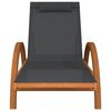 vidaXL Sun Lounger Grey Textilene, solid poplar wood Standard