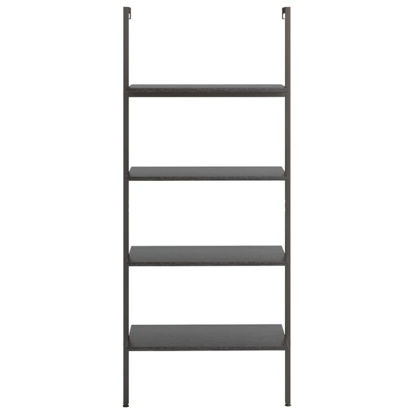vidaXL Leaning Shelf Black Engineered Wood, Steel Medium Leaning Shelf