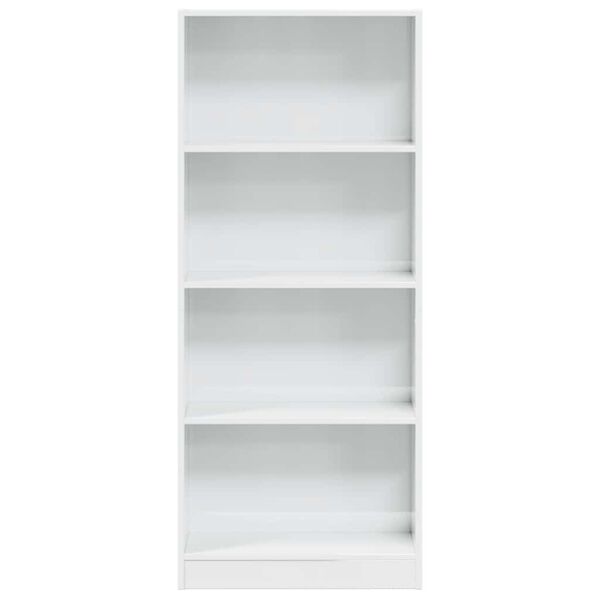 vidaXL Bookcase High gloss white Engineered wood Tall Bookcase