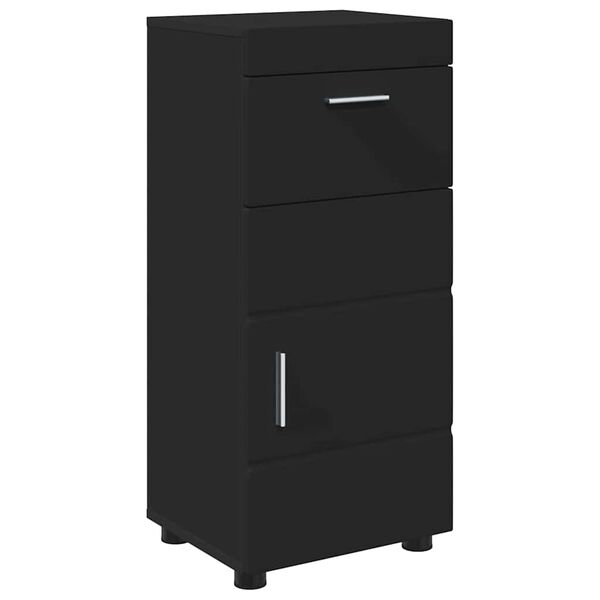 vidaXL Bathroom Cabinet Set TULUM Black 14.57 x 12.40 x 32.28 in