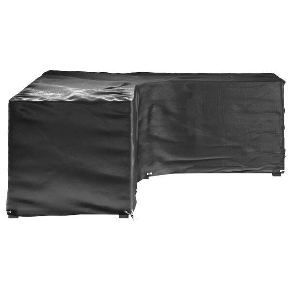 vidaXL Garden Furniture Cover Set of 2 Black Polyethylene (PE) L-shaped
