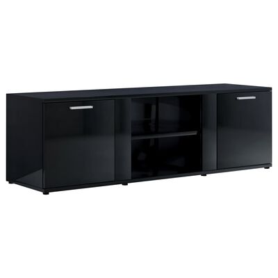 vidaXL TV Stand High Gloss Black 47.2"x13.4"x14.6" Engineered Wood