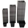 vidaXL Garden Raised Beds 3 pcs Poly Rattan Gray