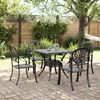 vidaXL Garden Dining Set Black Cast Aluminum Durable