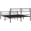 vidaXL Metal Bed Frame Black Powder-Coated Steel 5FT King Size