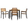 vidaXL Garden Dining Set 5 pcs Black Solid Acacia Wood