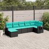 vidaXL Patio Sofa Set Black and Blue