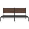 vidaXL Bed Frame Brown oak Steel 72.0 x 83.9 in Modern Bed Frame