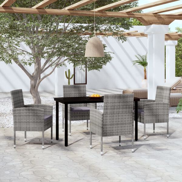 vidaXL Garden Dining Set Anthracite