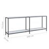 vidaXL Console Table White Tempered glass Large Console Table