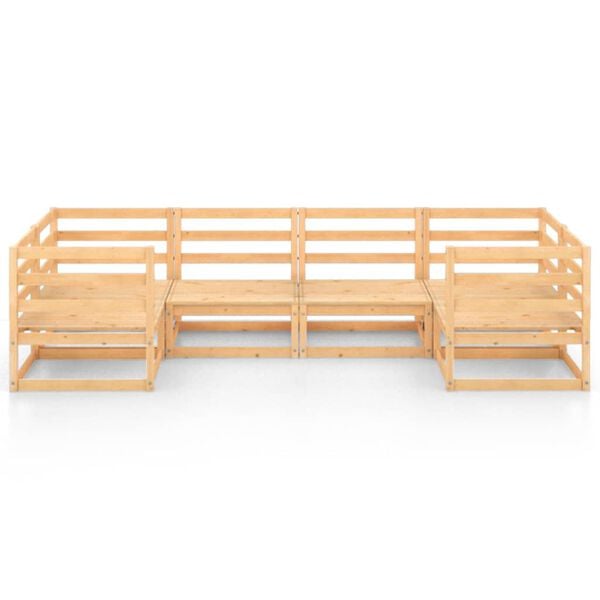 vidaXL Garden Lounge Set Brown Solid pine wood Medium Modular