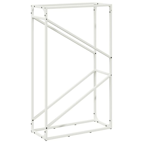 vidaXL Firewood Rack White 23.6x9.8x39.4" Cold-rolled steel