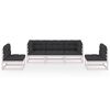 vidaXL Garden Lounge Set White Solid pinewood, fabric (100% polyester)