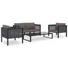 vidaXL Corner Sofa Anthracite Poly rattan, aluminum, fabric (100% polyester)