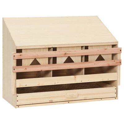 vidaXL Chicken Laying Nest 3 Compartments 28.3"x13"x21.3" Solid Pine Wood
